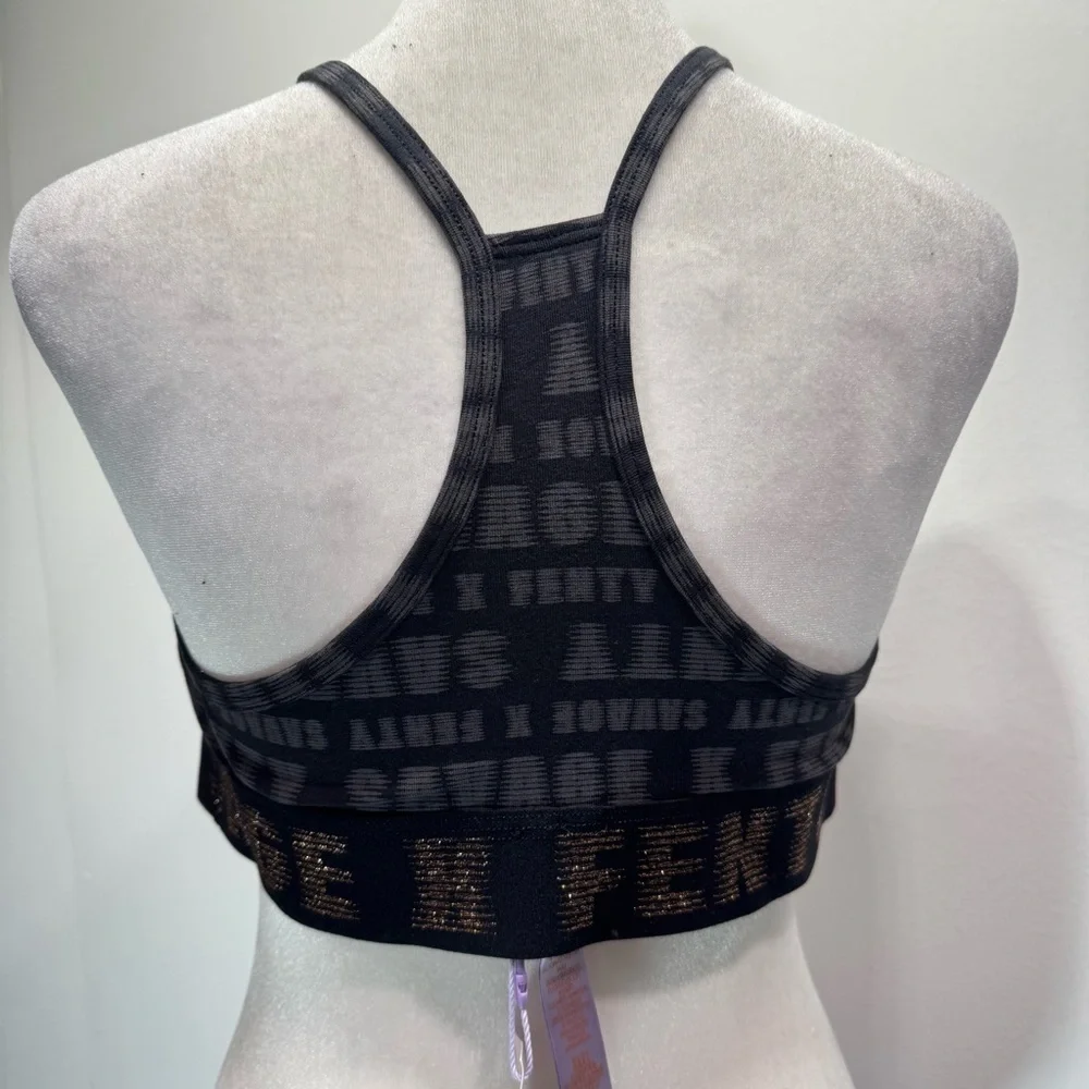 Savage X Fenty Lingerie by Rihanna Bralette Forever Savage Black Gray Signature